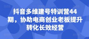 抖音多维建号特训营44期，协助电商创业老板提升转化长效经营-林文副业站
