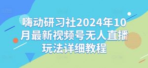 嗨动研习社2024年10月最新视频号无人直播玩法详细教程-林文副业站