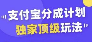 支付宝分成计划独家顶级玩法,从起号到变现,无需剪辑基础,条条爆款,天天上热门-林文副业站