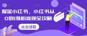 掘金小红书，小红书从0到1涨粉变现全攻略-林文副业站