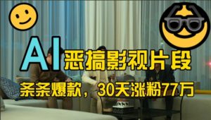 蓝海赛道，AI恶搞影视片段，条条爆款，30天涨粉77万，全流程拆解【揭秘】-林文副业站