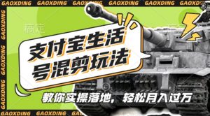 支付宝生活号军事赛道混剪玩法,纯原创视频,手把手教你实操落地,懒人必看【揭秘】-林文副业站