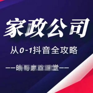 家政公司从0-1抖音全攻略,教你从短视频+直播全方位进行抖音引流-林文副业站