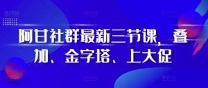 阿甘社群最新三节课，叠加、金字塔、上大促-林文副业站