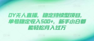 DY无人直播，稳定持续型项目，单号稳定收入500+，新手小白都能轻松月入过万【揭秘】-林文副业站