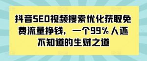 抖音SEO视频搜索优化获取免费流量挣钱,一个99%人还不知道的生财之道-林文副业站