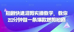 短剧快速混剪实操教学,教你20分钟做一条爆款燃剪短剧-林文副业站