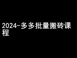 2024拼多多批量搬砖课程-闷声搞钱小圈子-林文副业站