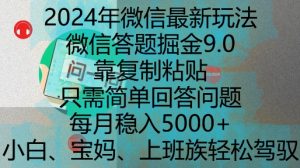 2024年微信最新玩法，微信答题掘金9.0玩法出炉，靠复制粘贴，只需简单回答问题，每月稳入5k【揭秘】-林文副业站