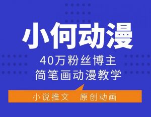 小何动漫简笔画动漫教学，40万粉丝博主课程，可做伙伴计划、分成计划、接广告等-林文副业站