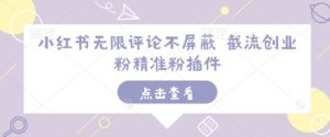 小红书无限评论不屏蔽 截流创业粉精准粉插件-林文副业站