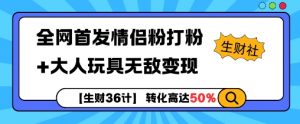 【生财36计】全网首发情侣粉打粉+大人玩具无敌变现-林文副业站