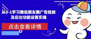 从0-1学习微信朋友圈广告投放及后台功能设置实操-林文副业站