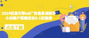 2024巨量引擎ad广告信息流新手小白账户搭建优化0-1实操课-林文副业站
