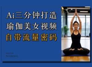 Ai3分钟打造瑜伽美女视频,自带流量密码-林文副业站
