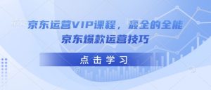 京东运营VIP课程，最全的全能京东爆款运营技巧-林文副业站