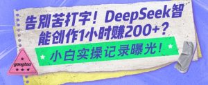 告别苦打字！DeepSeek智能创作1小时入2张？小白实操记录曝光-林文副业站