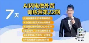AI闪电做外贸训练营第22期：Al快速选品+小白1小时完成独立站搭建+10分钟获取200个客户等-林文副业站