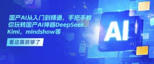国产AI从入门到精通,手把手教你玩转国产AI神器DeepSeek,Kimi,mindshow等-林文副业站