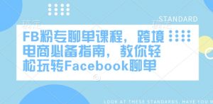 FB粉专聊单课程，跨境电商必备指南，教你轻松玩转Facebook聊单-林文副业站