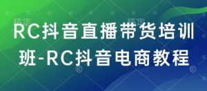 RC抖音直播带货培训班-RC抖音电商教程-林文副业站