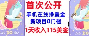 在线挣美金新项目，0门槛，1天收入115美刀，无脑操作，真正被动收入-林文副业站