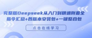 完整版Deepseek从入门到精通附最全指令汇总+各版本安装包+一键整合包-林文副业站
