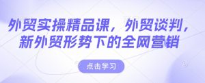 外贸实操精品课，外贸谈判，新外贸形势下的全网营销-林文副业站