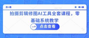 拍摄剪辑修图AI工具全套课程，零基础系统教学-林文副业站