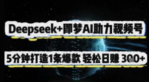 Deepseek+即梦AI助力视频号，5 分钟打造 1 条爆款，轻松日入3张+-林文副业站