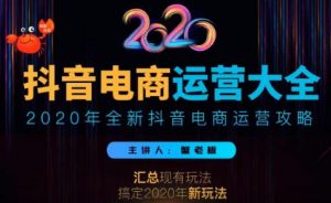 2020蟹老板抖音电商运营大全，全新抖音电商运营攻略（完结）-林文副业站