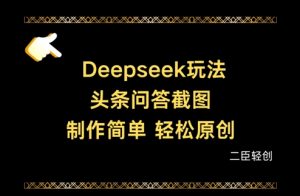Deepseek头条问答截图，制作简单，轻松原创-林文副业站