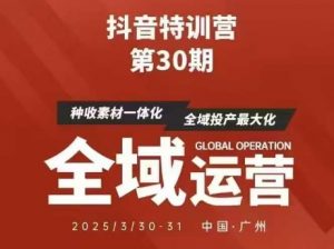 抖音特训营第30期线下培训资料，没有录音视频，正版整理的脑图资料及学员总结核心点-林文副业站