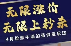 4月12号拼多多线上课，无限涨价，无限上秒杀，4月份最牛逼的强付费玩法-林文副业站