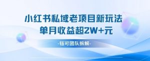 小红书私域项目新玩法，单月变现过W+-林文副业站