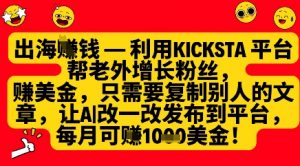 利用kicksta平台帮老外涨粉挣美金，每月收益1000美刀-林文副业站
