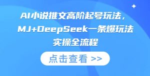 AI小说推文高阶起号玩法，MJ+DeepSeek一条爆玩法实操全流程-林文副业站