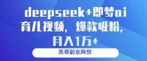 deepseek+即梦ai育儿视频，爆款吸粉，月入1w-林文副业站