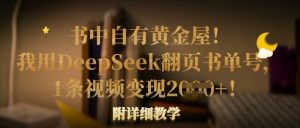 书中自有黄金屋！我用DeepSeek翻页书单号，1条视频变现多张！附详细教学-林文副业站