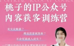 桃子IP公众号内容获客训练营(第3期)，一门让你公众号从0到商业闭环的课程-林文副业站