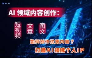 AI领域内容创作：高效创作短视频、文章、图文三大板块内容，打造AI领域个人IP-林文副业站