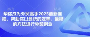 帮你成为外贸高手2025最新课程，帮助你以最快的效率，最稳的方法进行外贸创业-林文副业站