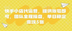 快手小店代运营，提供账号即可，团队全程操盘，单日稳定变现5张【揭秘】-林文副业站