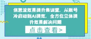信息流效果提升集训营，从账号冷启动到AI提效，全方位立体提升效果解决问题-林文副业站