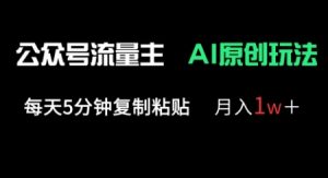 公众号流量主多赛道原创玩法，每天5分钟复制粘贴，月入1w+-林文副业站