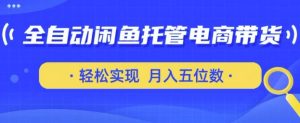 全自动闲鱼托管式电商带货，只需一部安卓手机和一个闲鱼号，轻松实现月入五位数【揭秘】-林文副业站