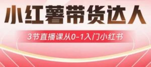 小红薯达人带货启航计划，3节直播课从0-1入门小红书-林文副业站
