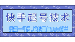 快手起号技术分享，视频过原创搬运处理，只需一个月，轻松拥有50W粉丝-林文副业站