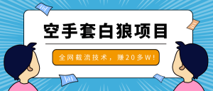 2020最新空手套白狼项目，全网批量截流技术，一个月实战成功赚20多W+-林文副业站